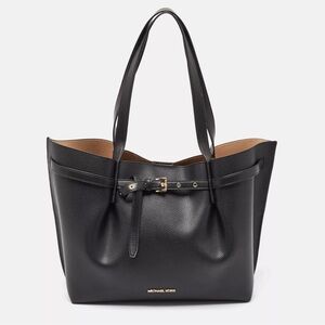 Michael Kors Black Leather Large Emilia East/West Tote Bag